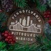 LDS Pennsylvania Pittsburgh Mission Christmas Ornament with Christmas Decorations