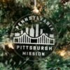 LDS Pennsylvania Pittsburgh Mission Christmas Ornament hanging on a Tree