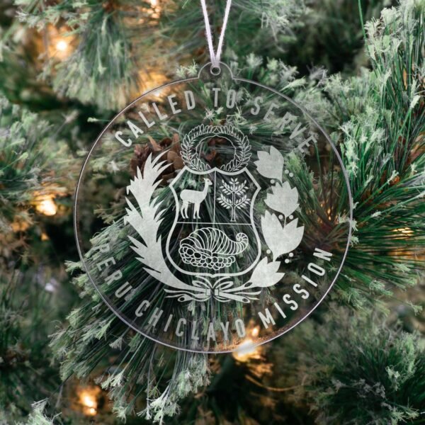 LDS Peru Chiclayo Mission Christmas Ornament hanging on a Tree