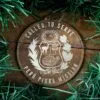 LDS Peru Piura Mission Christmas Ornament surrounded by a Simple Reef