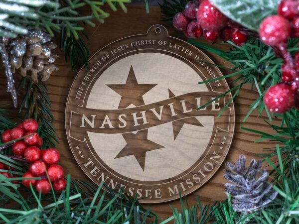 LDS Tennessee Nashville Mission Christmas Ornament with Christmas Decorations