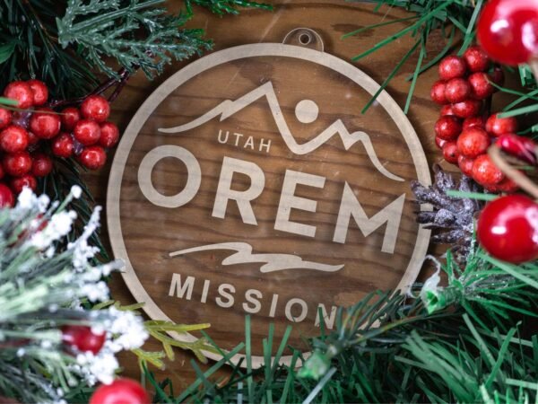 LDS Utah Orem Mission Christmas Ornament with Christmas Decorations