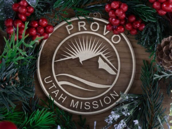 LDS Utah Provo Mission Christmas Ornament with Christmas Decorations
