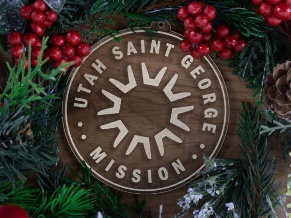 LDS Utah Saint George Mission Christmas Ornament with Christmas Decorations