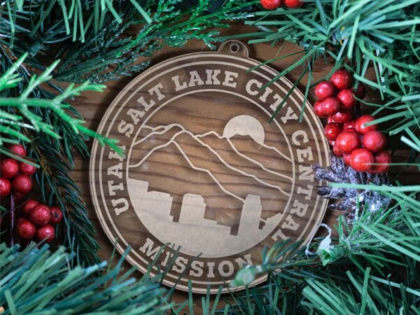 LDS Utah Salt Lake City Central Mission Christmas Ornament with Christmas Decorations