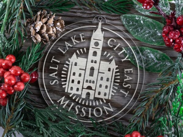 LDS Utah Salt Lake City East Mission Christmas Ornament with Christmas Decorations