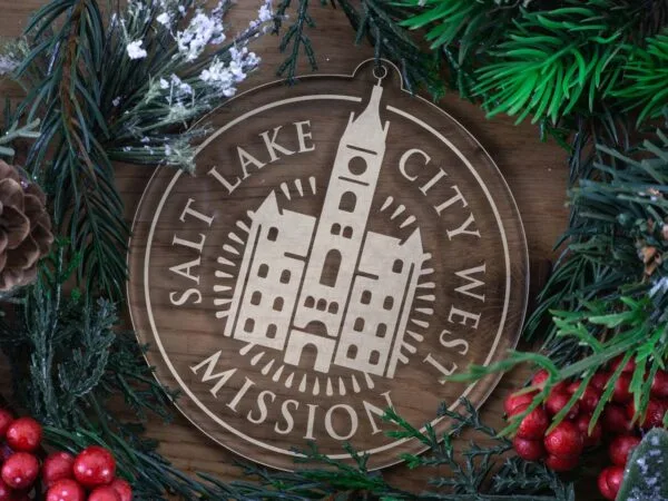 LDS Utah Salt Lake City West Mission Christmas Ornament with Christmas Decorations