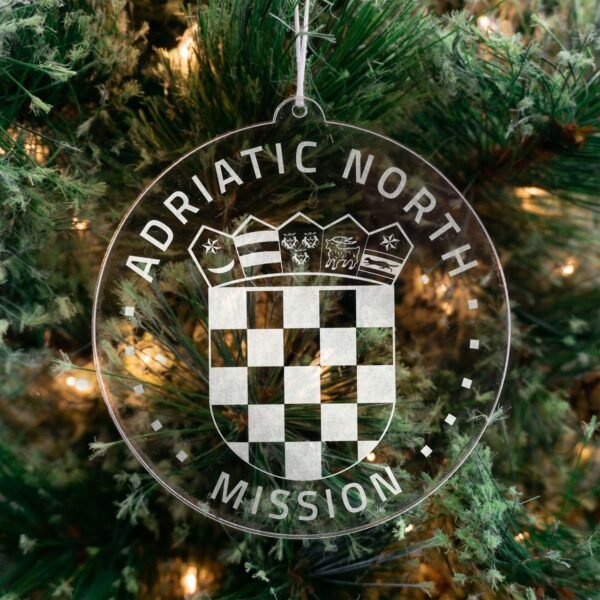 LDS Adriatic North Mission (Zagreb) Christmas Ornament hanging on a Tree