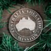 LDS Australia Adelaide Mission Christmas Ornament surrounded by a Simple Reef