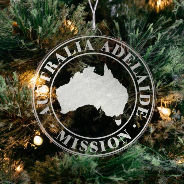 LDS Australia Adelaide Mission Christmas Ornament hanging on a Tree
