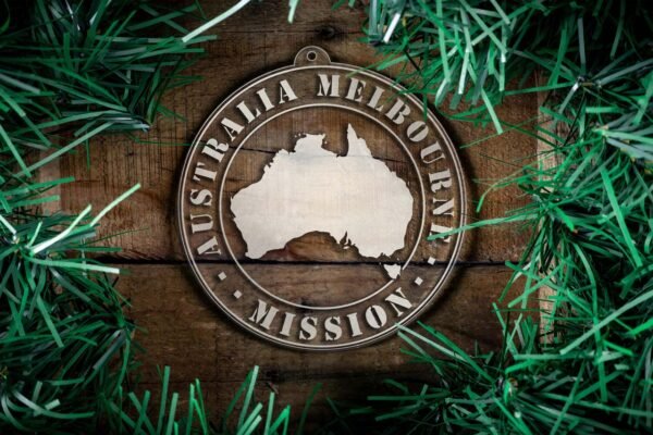 LDS Australia Melbourne Mission Christmas Ornament surrounded by a Simple Reef