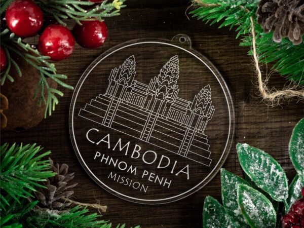 LDS Cambodia Phnom Penh Mission Christmas Ornament with Christmas Decorations