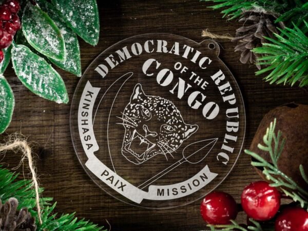 LDS Democratic Republic of the Congo Kinshasa Mission Christmas Ornament with Christmas Decorations