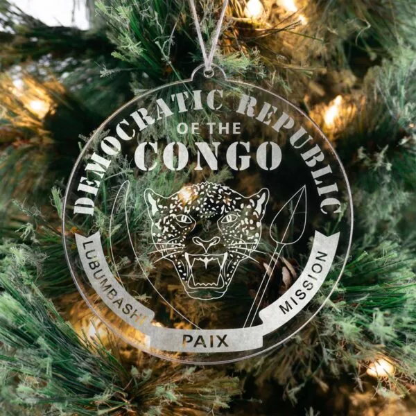 LDS Democratic Republic of the Congo Lubumbashi Mission Christmas Ornament hanging on a Tree