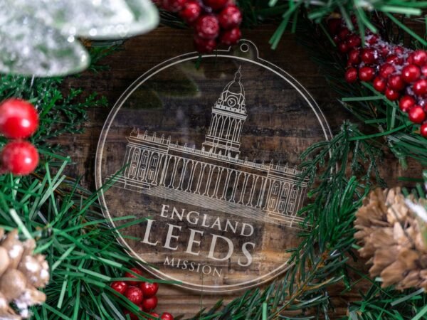 LDS England Leeds Mission Christmas Ornament with Christmas Decorations