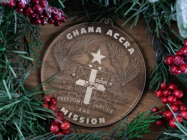 LDS Ghana Accra Mission Christmas Ornament with Christmas Decorations