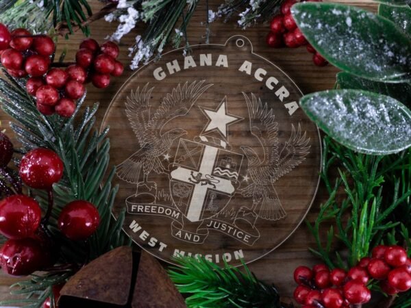LDS Ghana Accra West Mission Christmas Ornament with Christmas Decorations