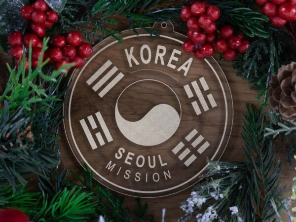 LDS Korea Seoul Mission Christmas Ornament with Christmas Decorations