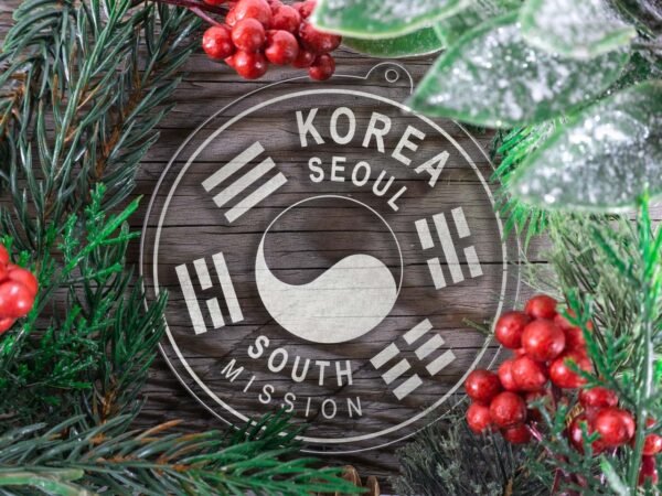 LDS Korea Seoul South Mission Christmas Ornament with Christmas Decorations