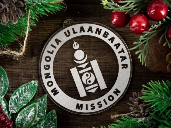 LDS Mongolia Ulaanbaatar Mission Christmas Ornament with Christmas Decorations