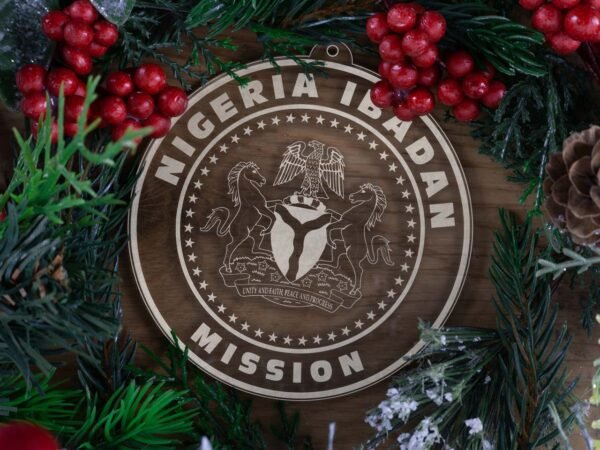 LDS Nigeria Ibadan Mission Christmas Ornament with Christmas Decorations