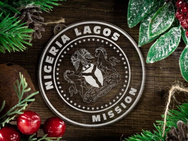 LDS Nigeria Lagos Mission Christmas Ornament with Christmas Decorations