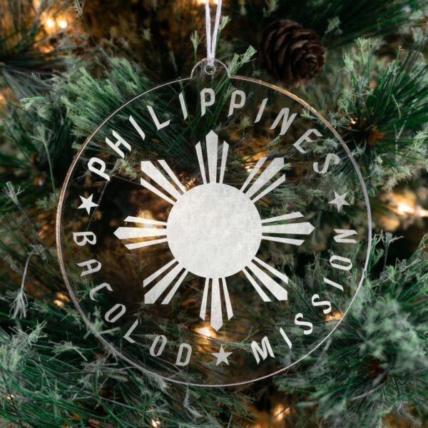 LDS Philippines Bacolod Mission Christmas Ornament hanging on a Tree