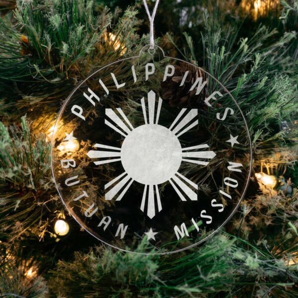 LDS Philippines Butuan Mission Christmas Ornament hanging on a Tree