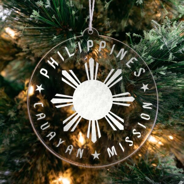 LDS Philippines Cauayan Mission Christmas Ornament hanging on a Tree