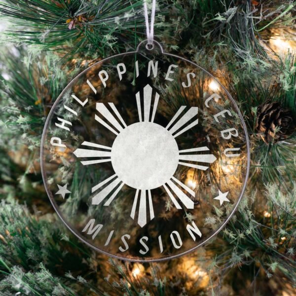 LDS Philippines Cebu Mission Christmas Ornament hanging on a Tree