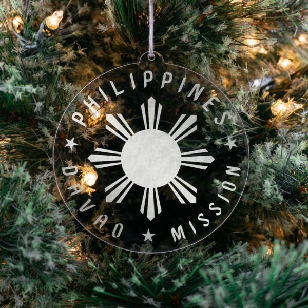 LDS Philippines Davao Mission Christmas Ornament hanging on a Tree