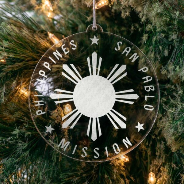 LDS Philippines San Pablo Mission Christmas Ornament hanging on a Tree