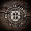 LDS Portugal Lisbon Mission Christmas Ornament laying on a Wooden Background