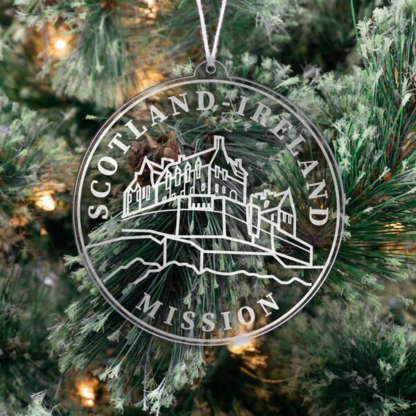 LDS Scotland - Ireland Mission (Edinburgh) Christmas Ornament hanging on a Tree