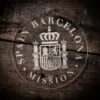 LDS Spain Barcelona Mission Christmas Ornament laying on a Wooden Background