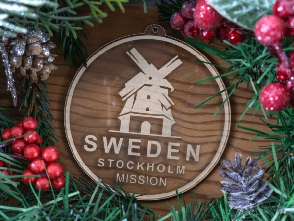 LDS Sweden Stockholm Mission Christmas Ornament with Christmas Decorations