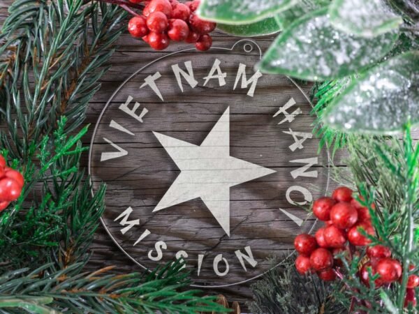 LDS Vietnam Hanoi Mission Christmas Ornament with Christmas Decorations