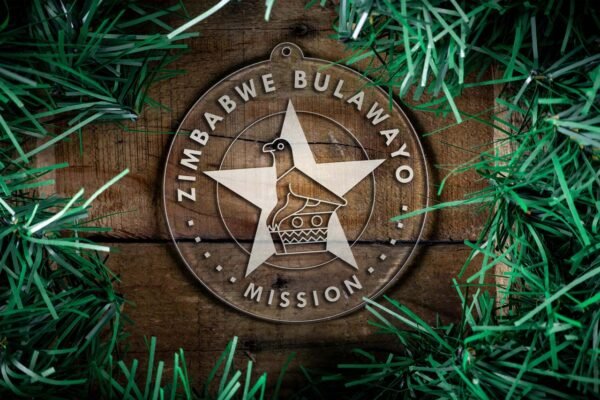 LDS Zimbabwe Bulawayo Mission Christmas Ornament surrounded by a Simple Reef