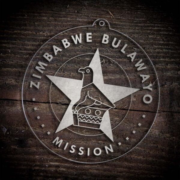 LDS Zimbabwe Bulawayo Mission Christmas Ornament laying on a Wooden Background