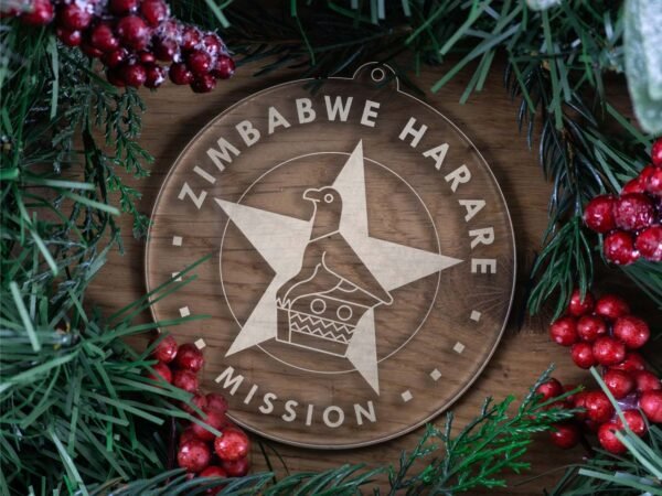 LDS Zimbabwe Harare Mission Christmas Ornament with Christmas Decorations