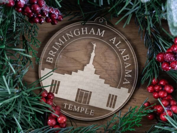 LDS Birmingham Alabama Temple Christmas Ornament with Christmas Decorations