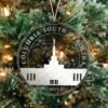 LDS Columbia South Carolina Temple Christmas Ornament hanging on a Tree