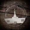 LDS Columbia South Carolina Temple Christmas Ornament laying on a Wooden Background