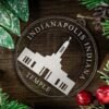 LDS Indianapolis Indiana Temple Christmas Ornament with Christmas Decorations