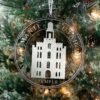 LDS Manti Utah Temple Christmas Ornament hanging on a Tree