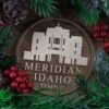 LDS Meridian Idaho Temple Christmas Ornament with Christmas Decorations