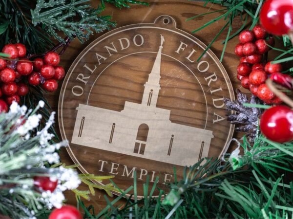 LDS Orlando Florida Temple Christmas Ornament with Christmas Decorations