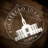 LDS Pocatello Idaho Temple Christmas Ornament laying on a Wooden Background