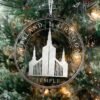 LDS Portland Oregon Temple Christmas Ornament hanging on a Tree