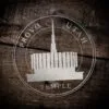 LDS Provo Utah Temple Christmas Ornament laying on a Wooden Background